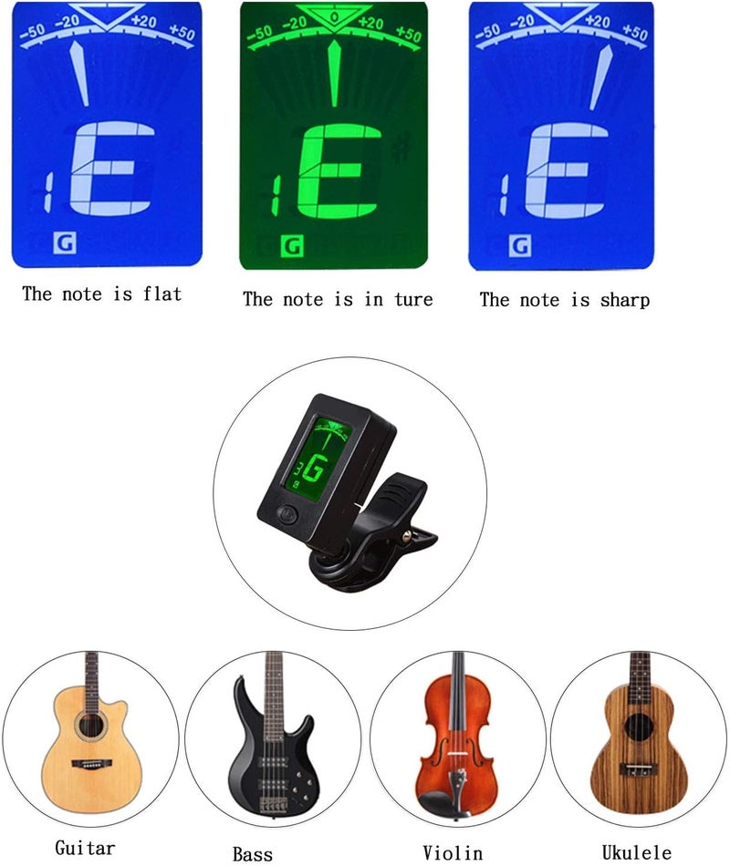 JYsun Classical Guitar Strings 3 Full Sets Clear Nylon with Tuner, 3 in 1 Restringing Tool, Capo, Music Book Clip, Cleaning Cloth - Image 5